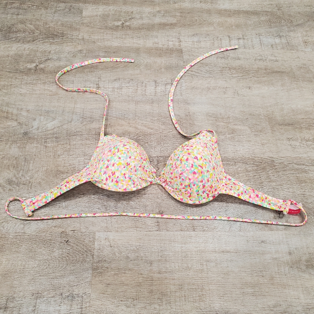 EUC Victoria's Secret Multicolor Confetti Bikini Top Size 36C